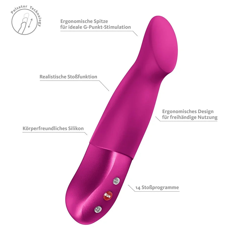 Pinkes Vibrator mit G-Punkt-Stimulation, 14 Stoßprogrammen und körperfreundlichem Silikon