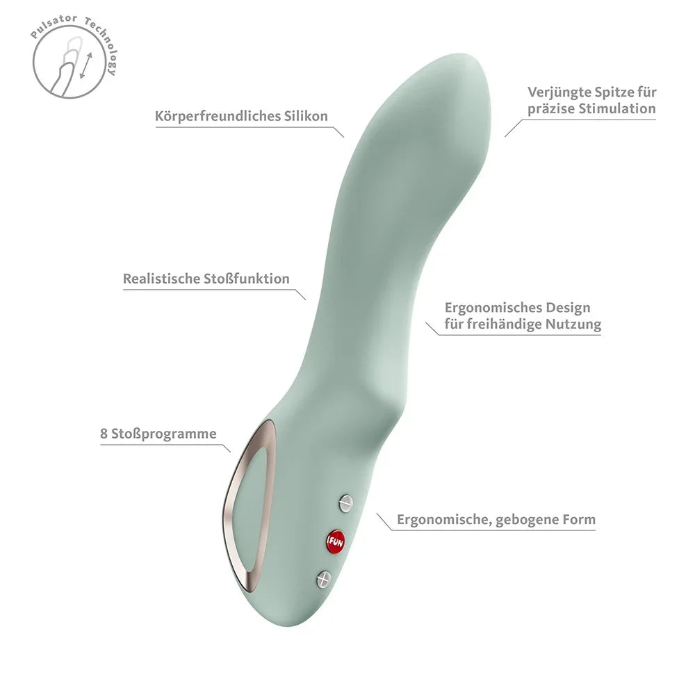 Mintgrüner Vibrator mit Pulsator-Technologie, 8 Stoßprogrammen und ergonomischem Design für präzise Stimulation