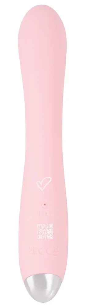 Rosa Vibrator mit Herzsymbol und Metallspitze für intime Momente