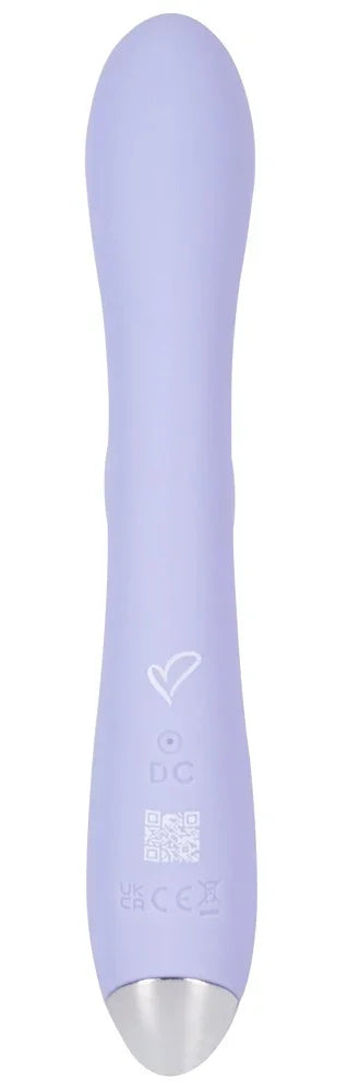 Lila Vibrator mit Herzsymbol und Metallspitze für intime Momente