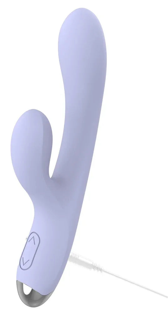 Lila Doppel-Vibrator mit USB-Ladekabel für intime Genussmomente