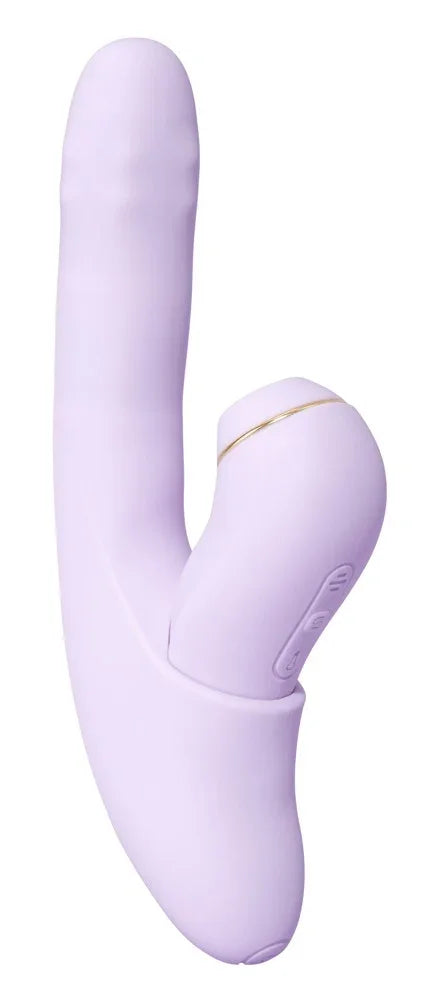 Lila Vibrator mit G-Punkt-Stimulation und Klitorisschwinger für intensives Vergnügen