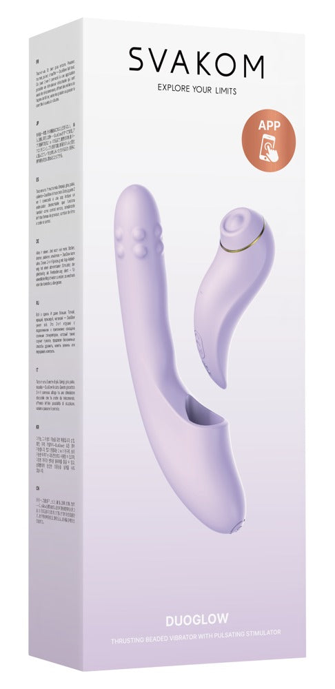 2-in-1 Vibrator "DuoGlow" aus Silikon - 19.6 cm (lila)