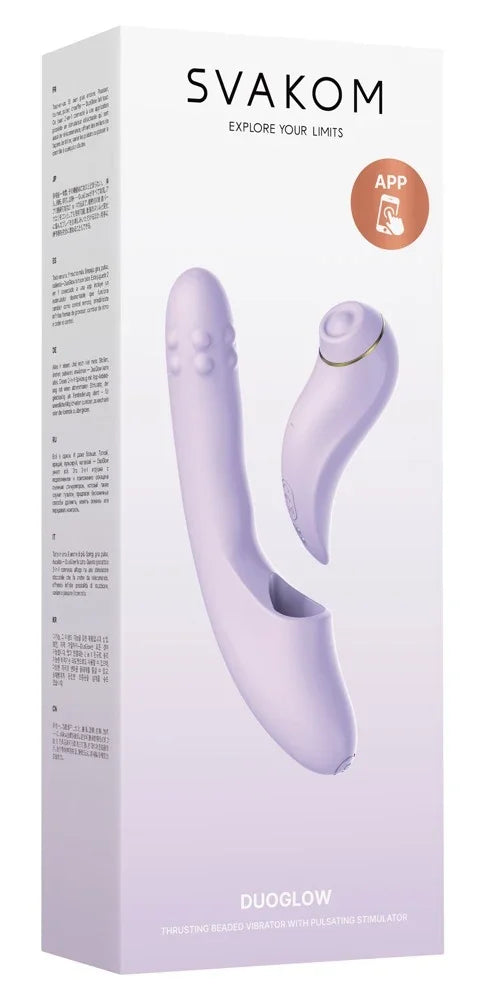 Lila Duoglow Vibrator mit Perlen und Pulsator, APP-steuerbar – für intensives Liebesleben