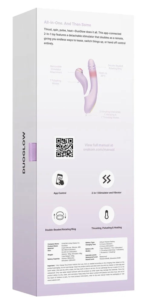 Duoglow 2-in-1 Vibrator mit App-Steuerung, pulsierend & erhitzend, diskret verpackt