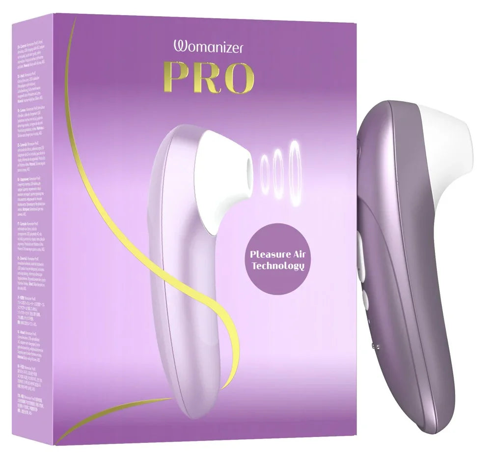 Lila Stimulator mit weißem Aufsatz und Verpackung, Sexspielzeug für sinnliche Stimulation