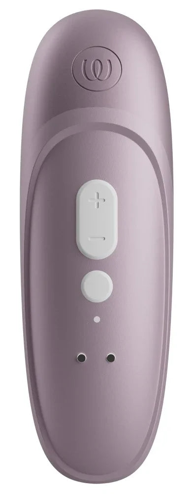 Lila Auflegevibrator mit weißen Bedientasten für diskrete intime Massagen