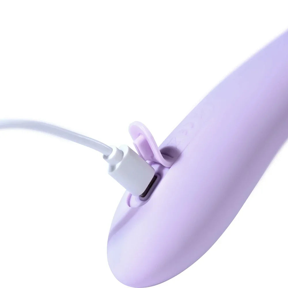 Lila wiederaufladbarer Vibrator mit USB-Ladekabel, diskret und sanft für das Liebesleben