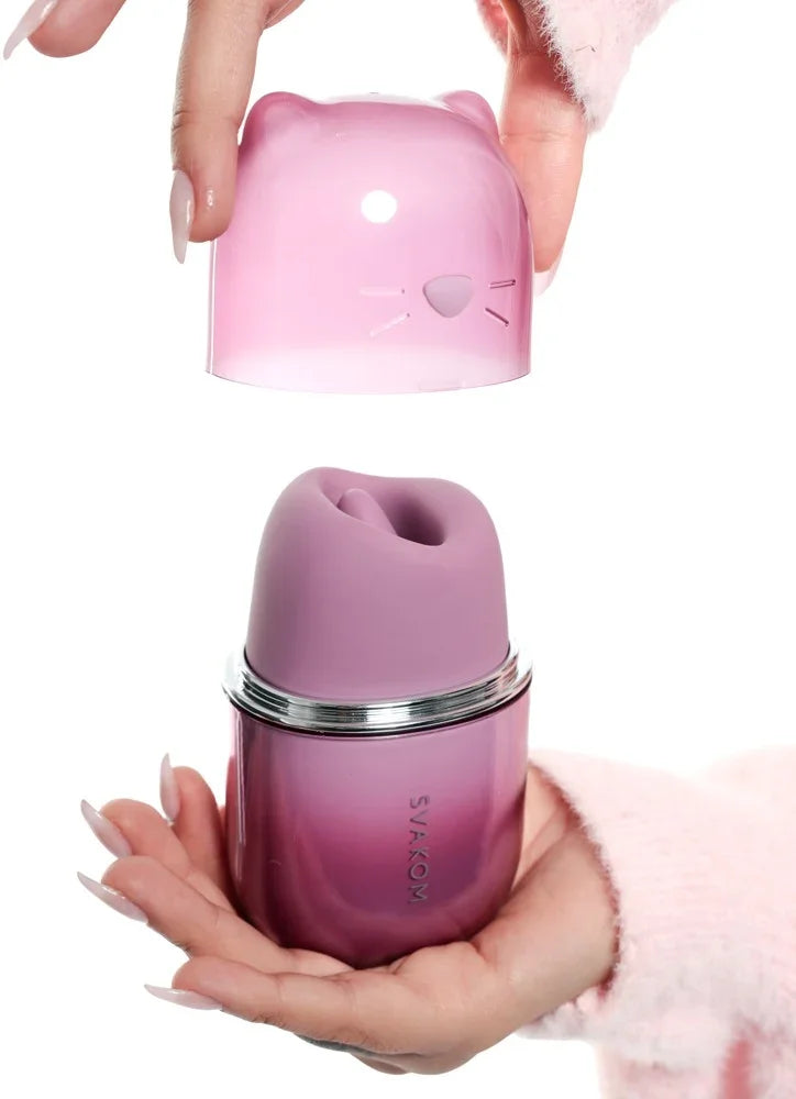 Pinkes Katzen-Vibrator mit abnehmbarer Kappe – sanftes Liebesleben für Erwachsene