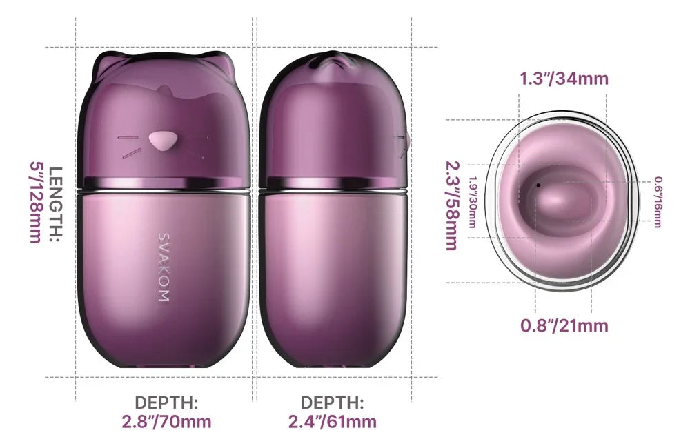 Lila Katzen-Vibrator mit Maßen, ideal für intimen Genuss und diskrete Liebesmomente