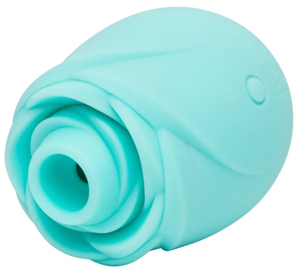 Türkisfarbener Vibrator mit Rosenform für intensives Liebesleben