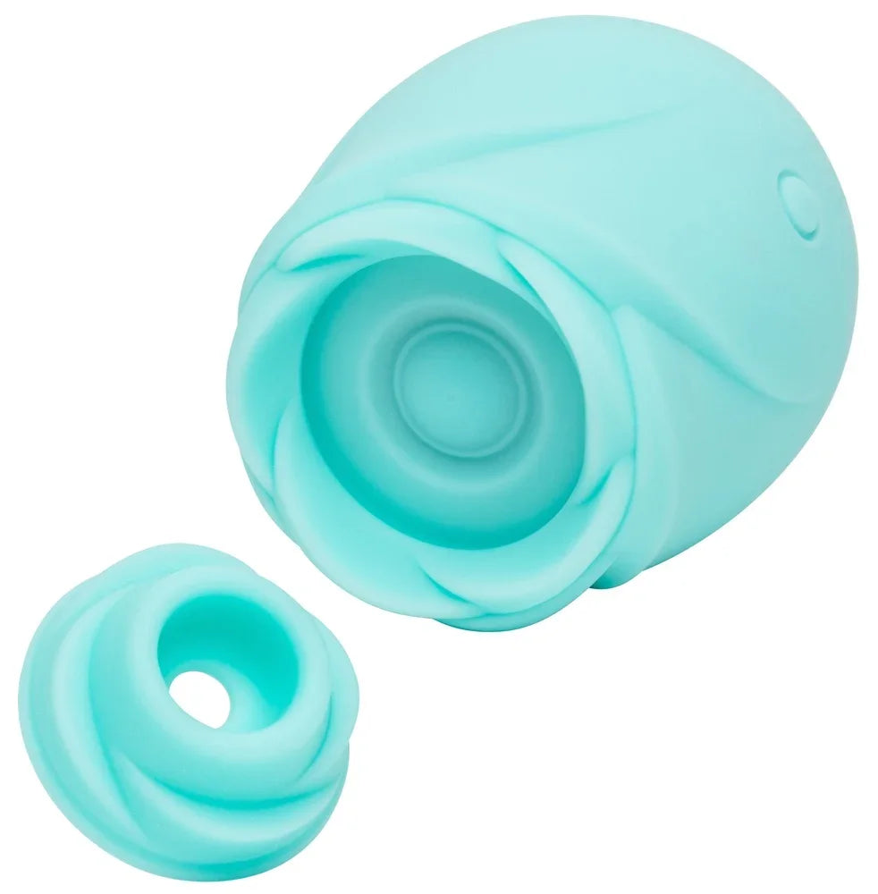 Mintgrüner Vibrator mit austauschbarem Kopf für intensives Vergnügen