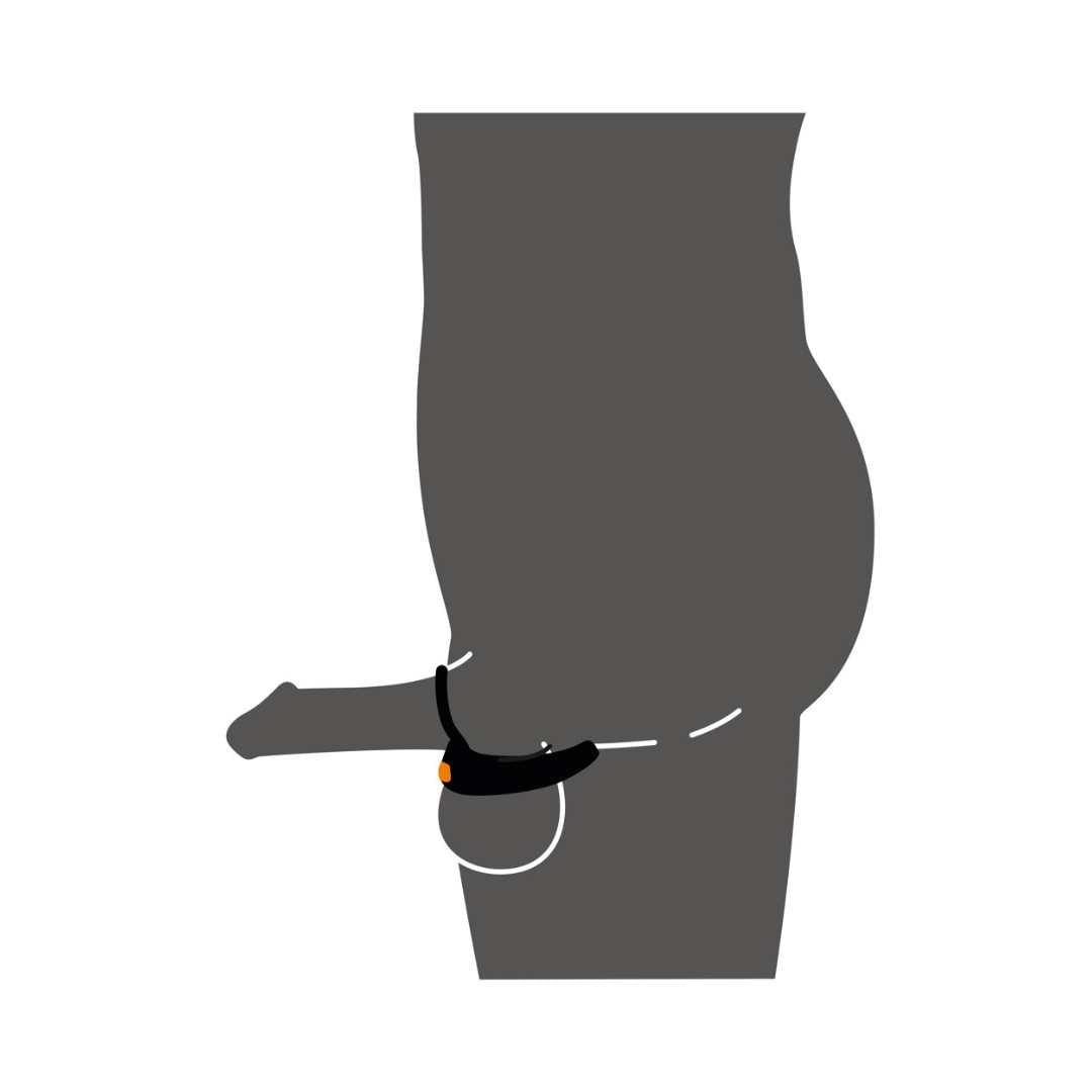 Penis- und Hodenring "RC Scrotum Stimulator" aus Silikon - mit Vibration Ø 4.6 cm (Schwarz) - loveiu.ch
