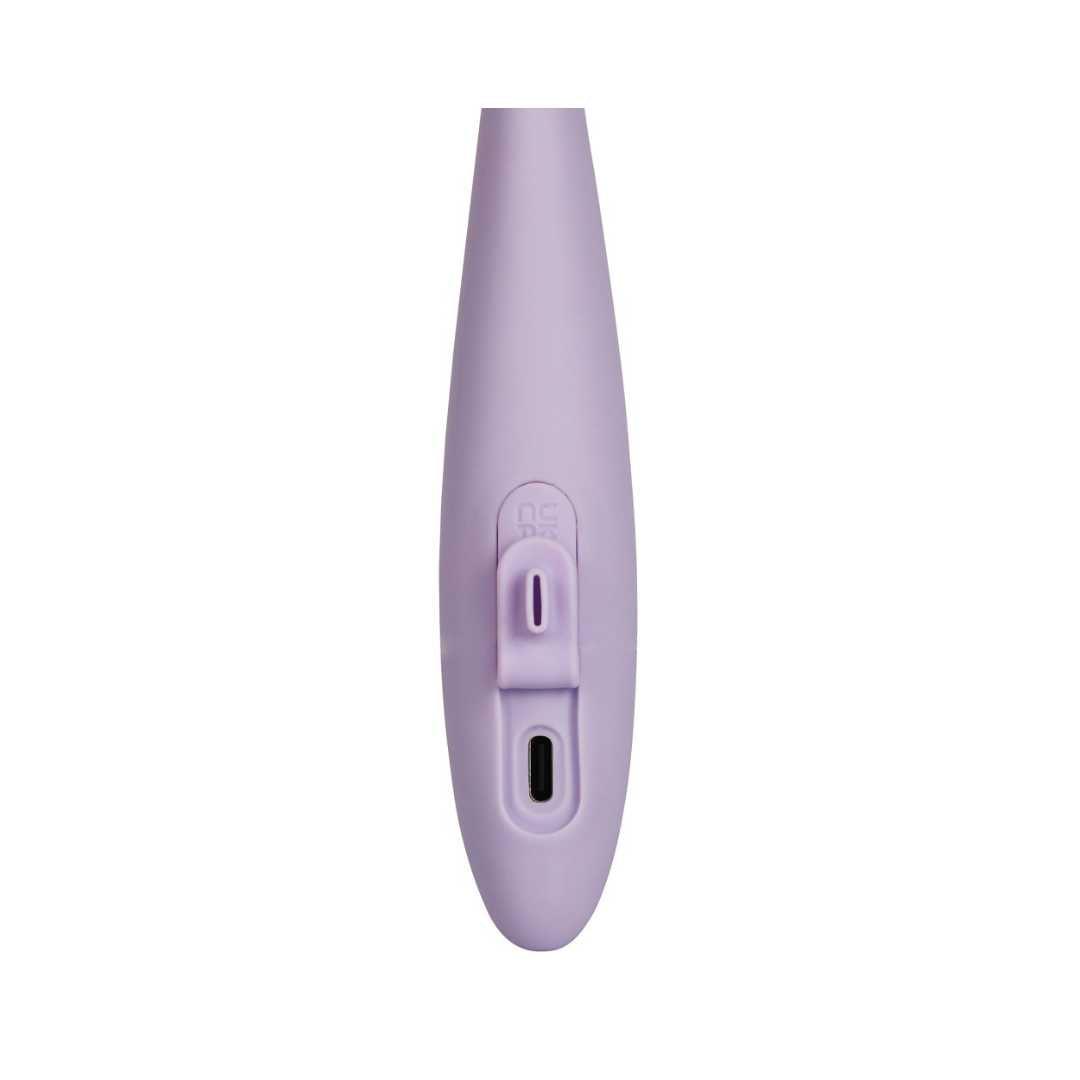 Vibrator mit Klitorisreizer "Cici+ 2" aus Silikon - mit geriffeltem Massagekopf 17.8 cm (lila) - loveiu.ch