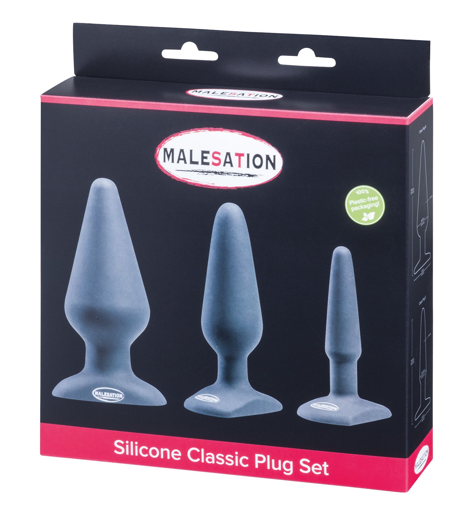 Plugs anaux en silicone Classic Plug Set – 3 tailles (noir)