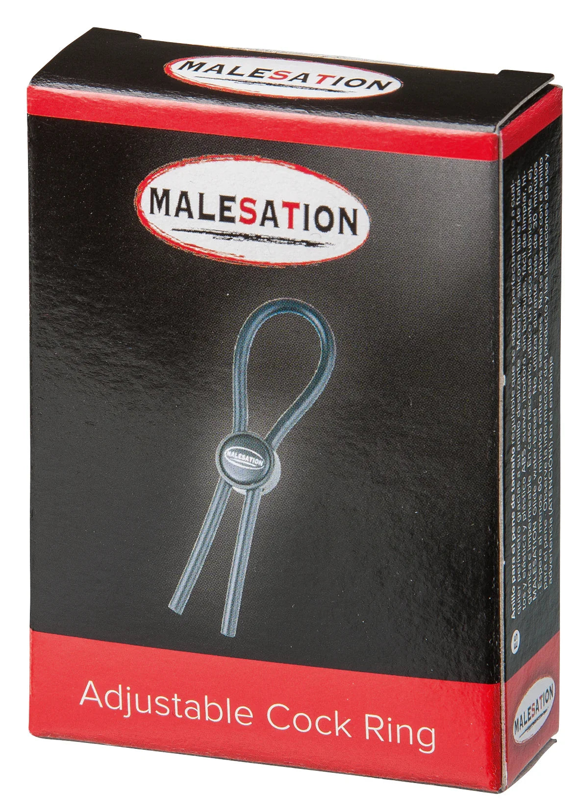 Verstellbarer Penisring in schwarzer Verpackung, Intimspielzeug für Erwachsene