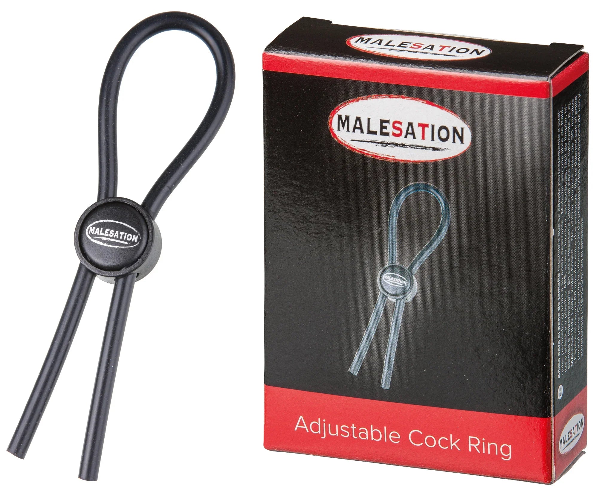 Verstellbarer Penisring aus Silikon mit Verpackung, diskretes Sexspielzeug für Männer