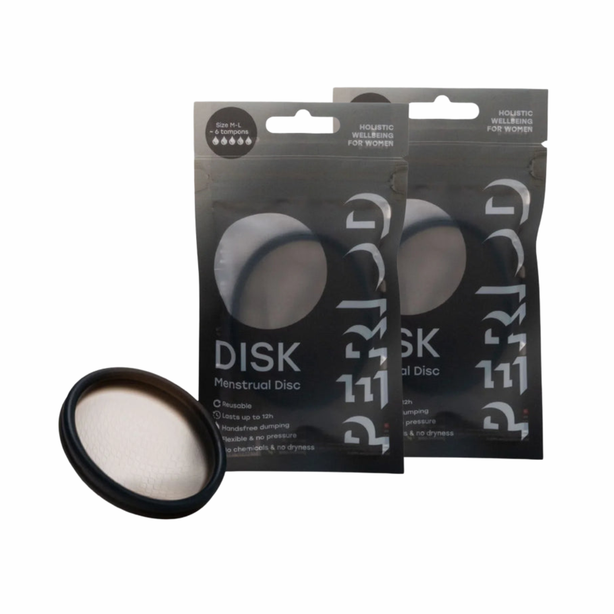 2er-Pack PERIOD Menstruationsdisk DISK in Schwarz, Größe M-L, mit Verpackung