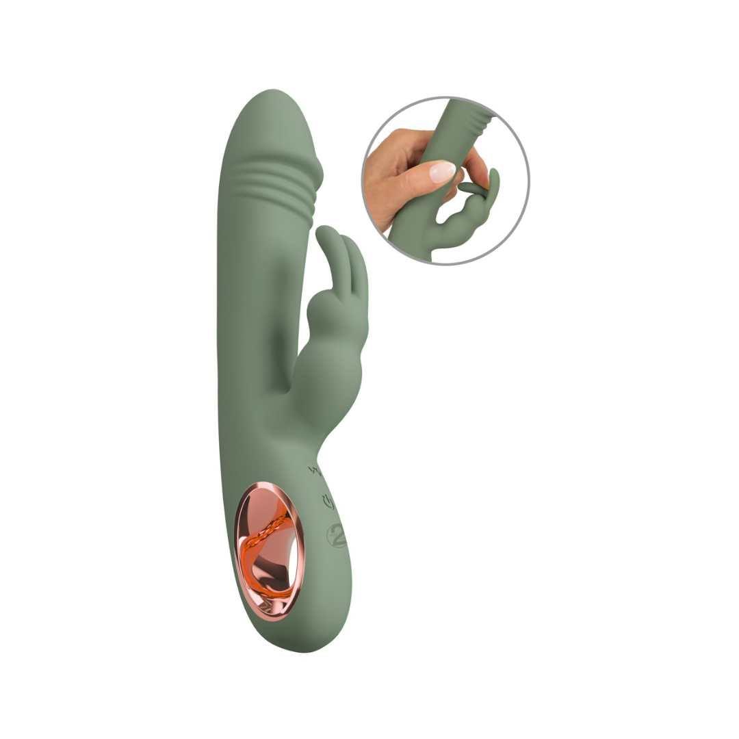 Rabbit-Vibrator "Slim Rabbit " aus Silikon 21.3 cm (Grün) - loveiu.ch