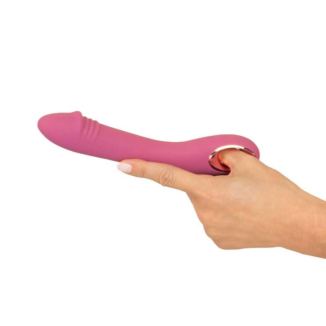G-Punkt Vibrator "Slim G-Spot" aus Silikon - mit Ring-Griff 21.4 cm (Pink) - loveiu.ch