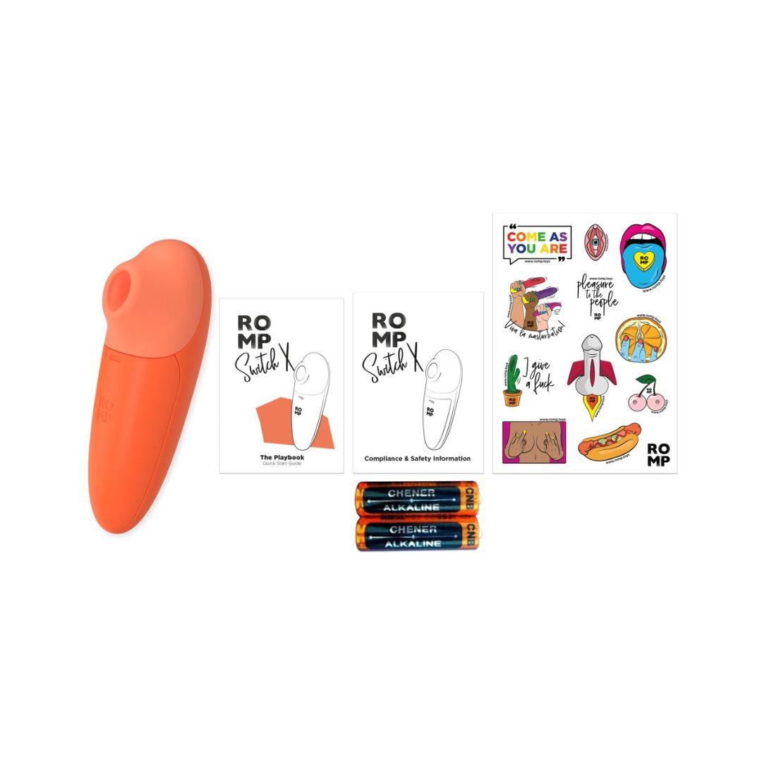 Auflegevibrator "Switch X" mit Pleasure Air Technologie - 12.8 cm (orange) - loveiu.ch