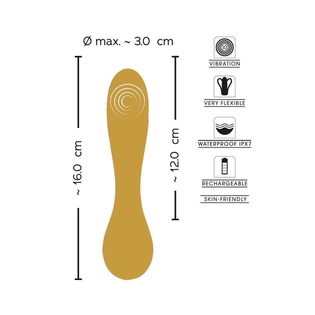 Vibrator "Flexible Swirl" aus Silikon - mit beweglichem Rillenkopf 16 cm (gelb) - loveiu.ch