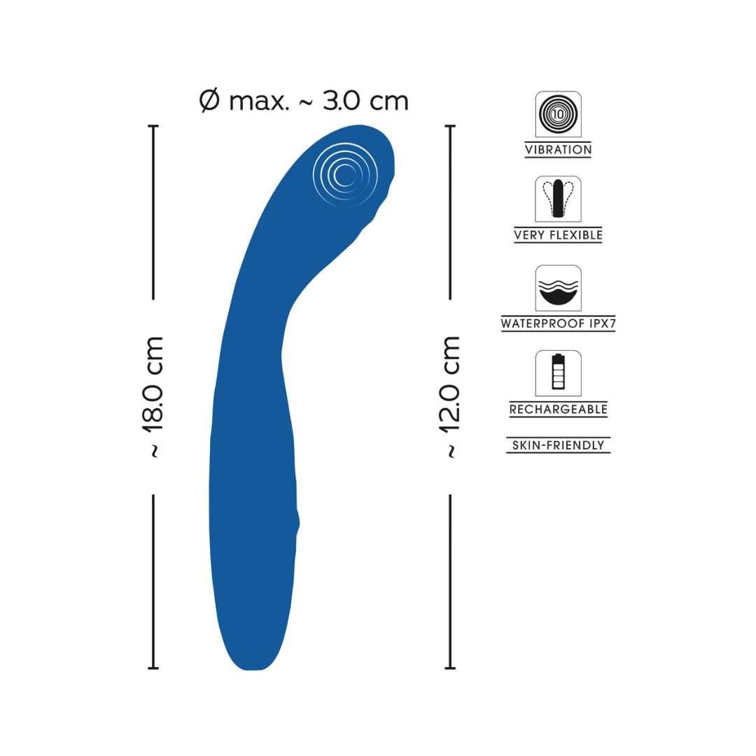 G-Punkt Vibrator aus Silikon - mit gebogener Rillen-Massagekopf 18 cm (blau) - loveiu.ch