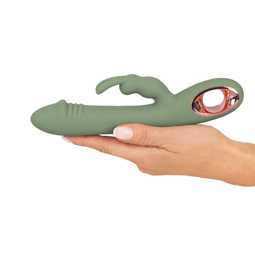 Rabbit-Vibrator "Slim Rabbit " aus Silikon 21.3 cm (Grün) - loveiu.ch