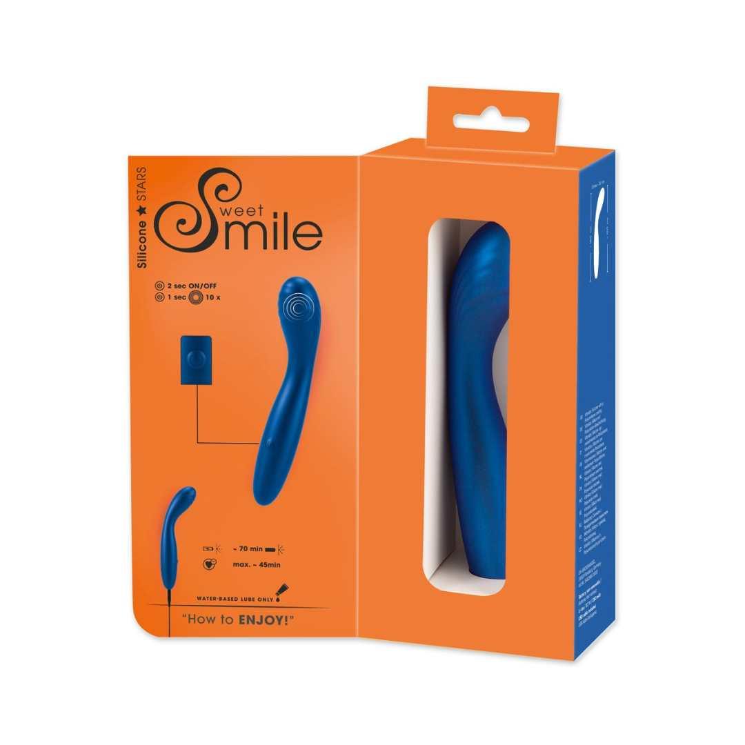 G-Punkt Vibrator aus Silikon - mit gebogener Rillen-Massagekopf 18 cm (blau) - loveiu.ch