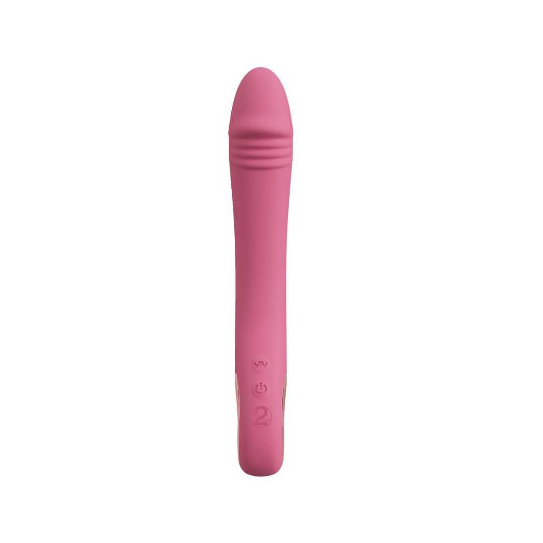 G-Punkt Vibrator "Slim G-Spot" aus Silikon - mit Ring-Griff 21.4 cm (Pink) - loveiu.ch
