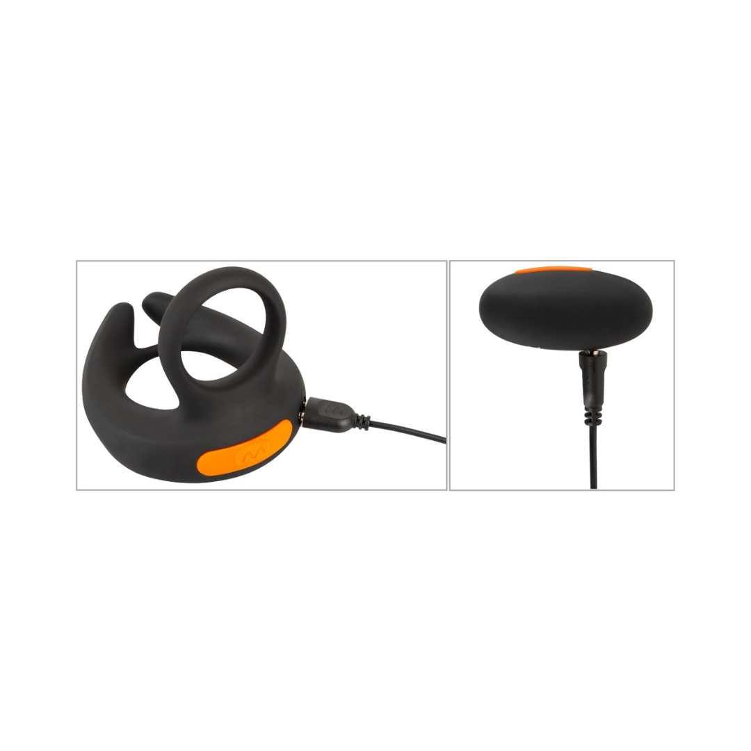 Penis- und Hodenring "RC Scrotum Stimulator" aus Silikon - mit Vibration Ø 4.6 cm (Schwarz) - loveiu.ch