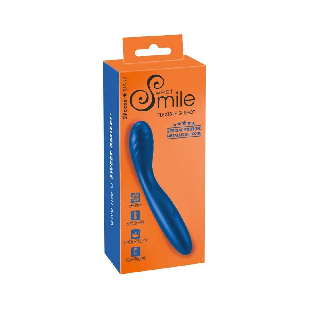 G-Punkt Vibrator aus Silikon - mit gebogener Rillen-Massagekopf 18 cm (blau) - loveiu.ch