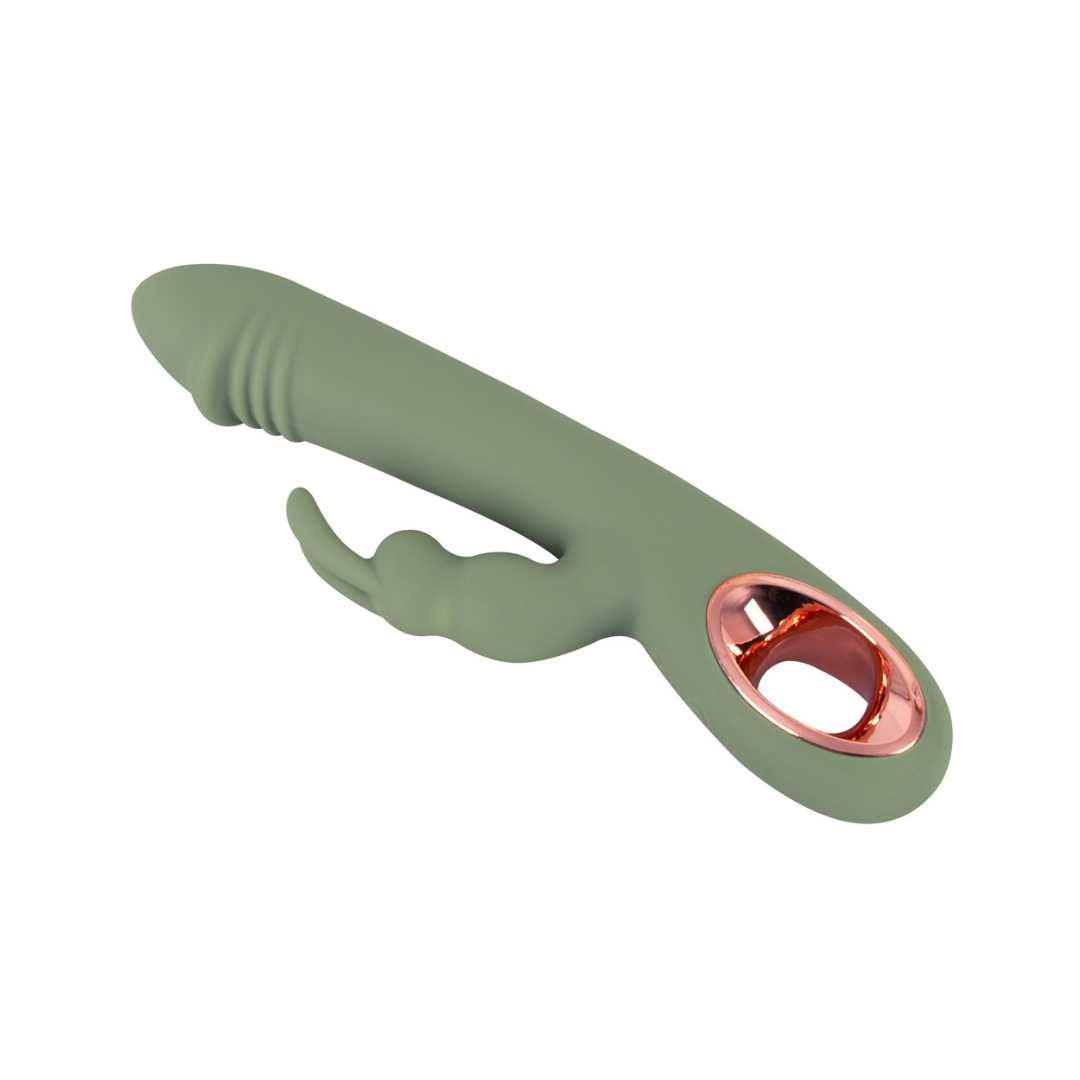 Rabbit-Vibrator "Slim Rabbit " aus Silikon 21.3 cm (Grün) - loveiu.ch