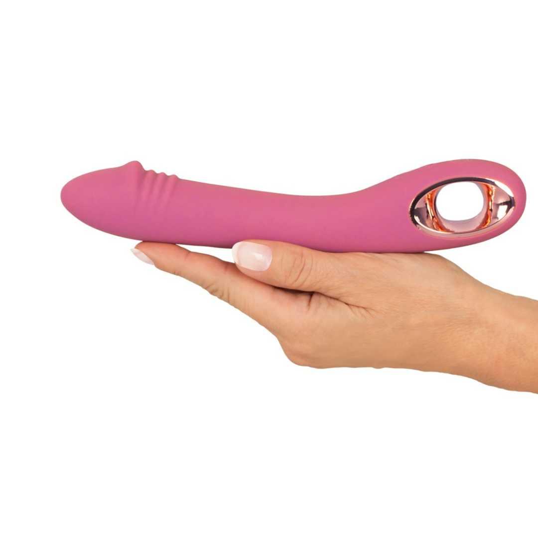 G-Punkt Vibrator "Slim G-Spot" aus Silikon - mit Ring-Griff 21.4 cm (Pink) - loveiu.ch