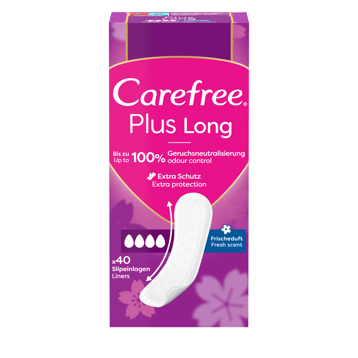 Protège-slips « Plus Long Parfum Fraîcheur 40 unités » – Protection extra longue de Carefree®