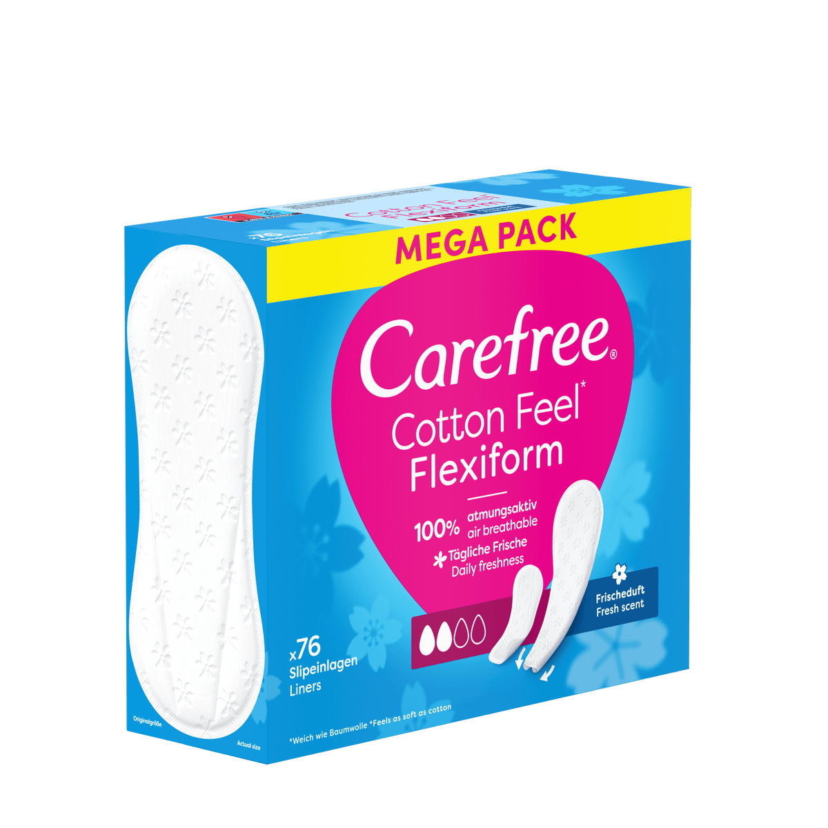 Protège-slips « Cotton Feel Flexiform Senteur Fraîche 76 pièces » – Forme flexible de Carefree®