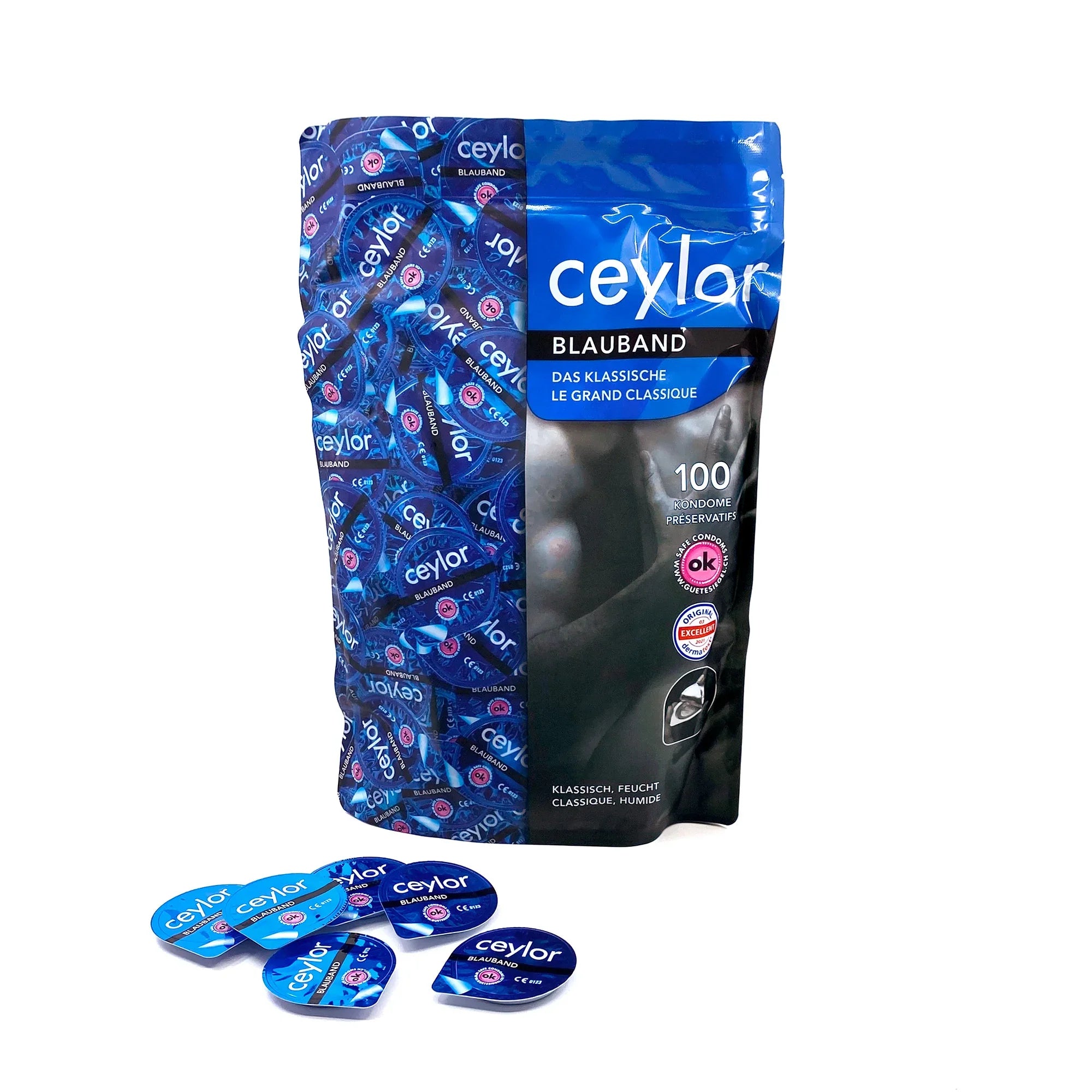 Préservatifs « Blauband » en latex de caoutchouc naturel (52 mm/100 pces) de Ceylor