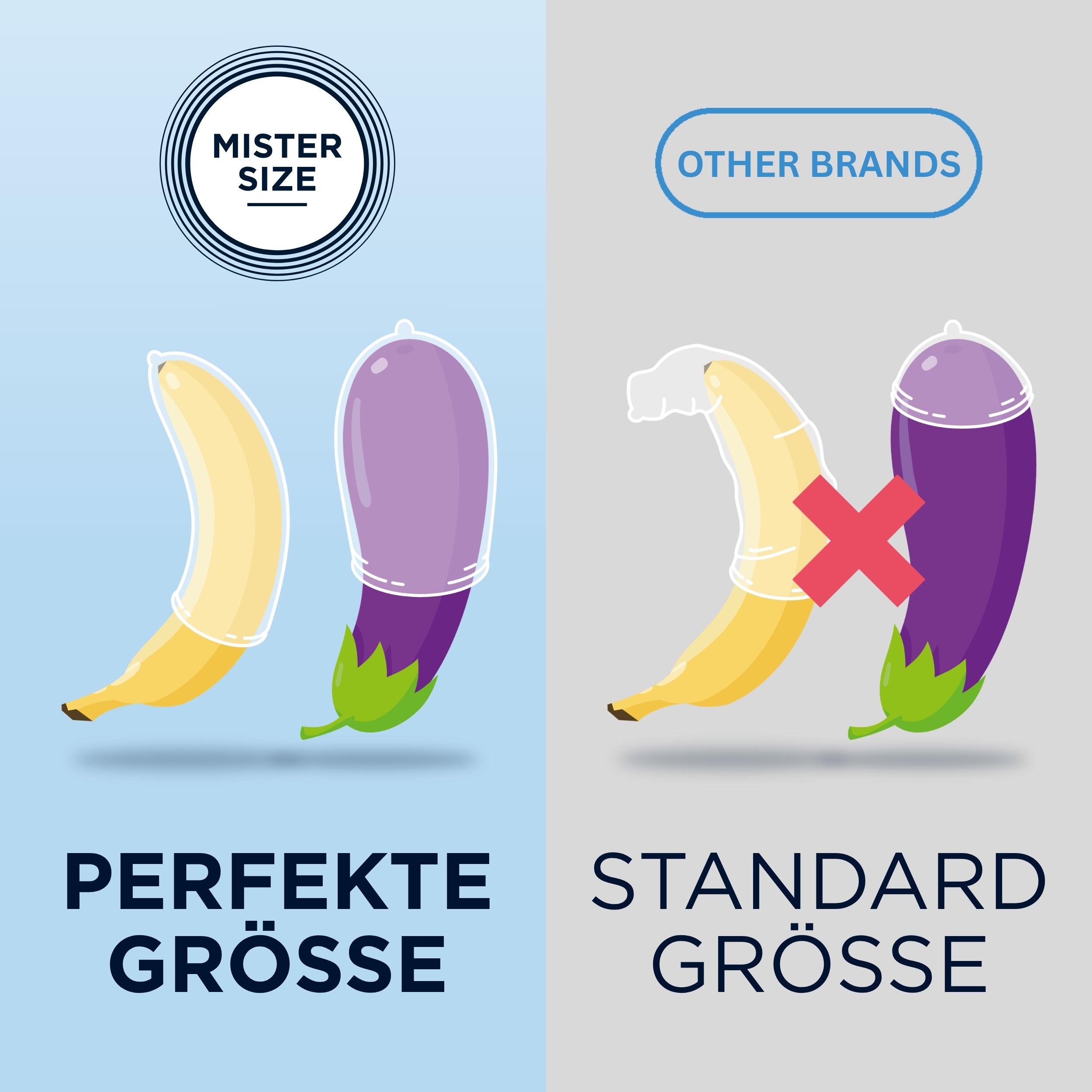 Kondome aus Naturkautschuklatex - extrafein & gefühlsecht (Ø 64mm/10Stk.) von Mister Size