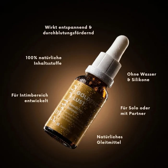 Huile pour la vulve "PLAISIR D'OR" Huile intime végétale pour plus de plaisir et des moments intenses (20 ml)
