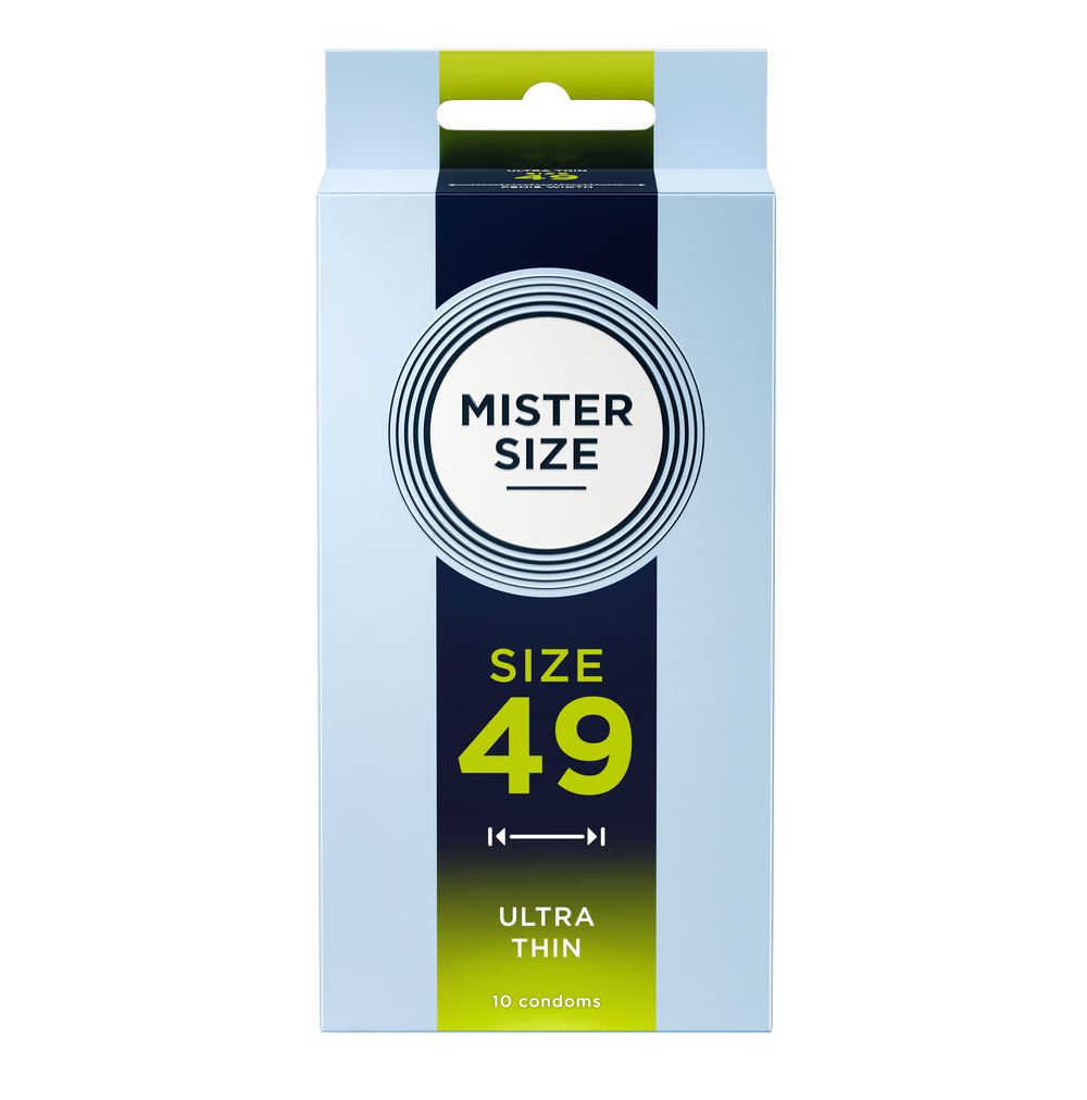 Condoms made of natural rubber latex - extra fine & realistic (Ø 49mm/10pcs.) from Mister Size