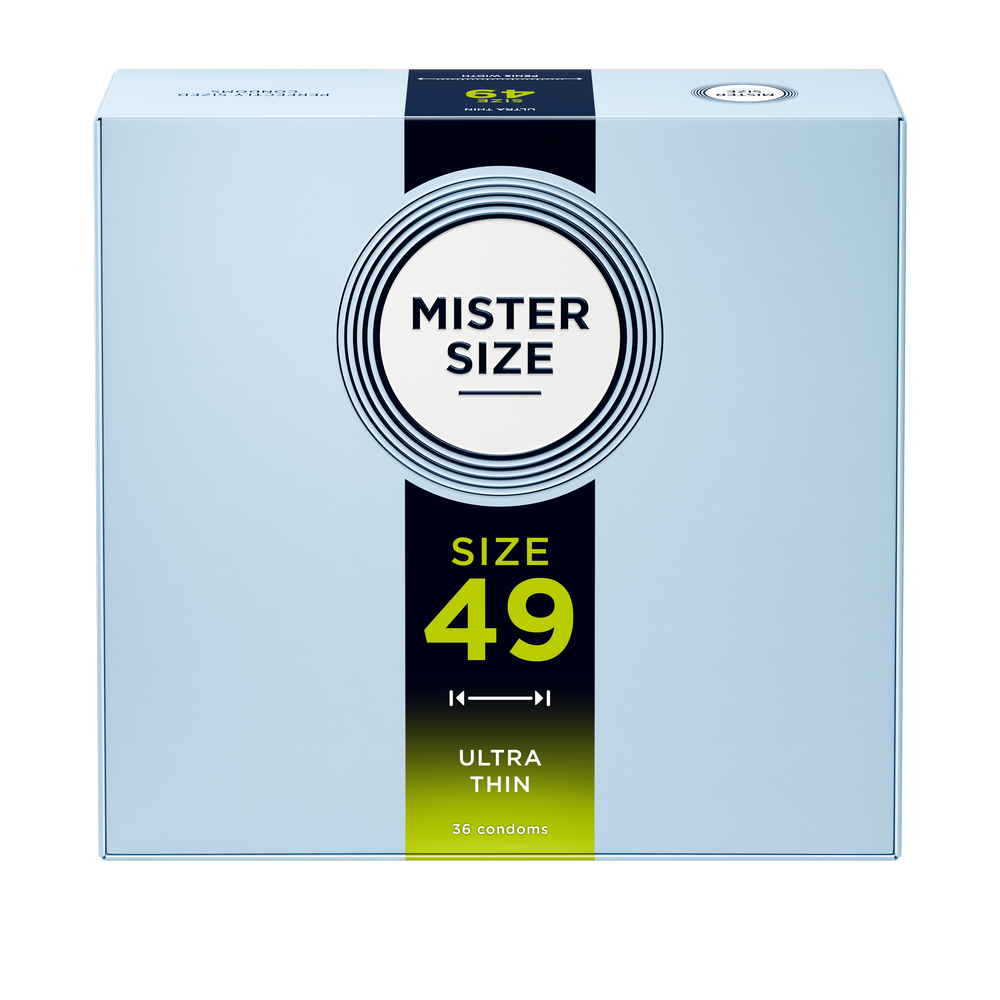 Préservatifs en latex de caoutchouc naturel - extra fin et tactile (Ø 49mm/36pcs.) de Mister Size