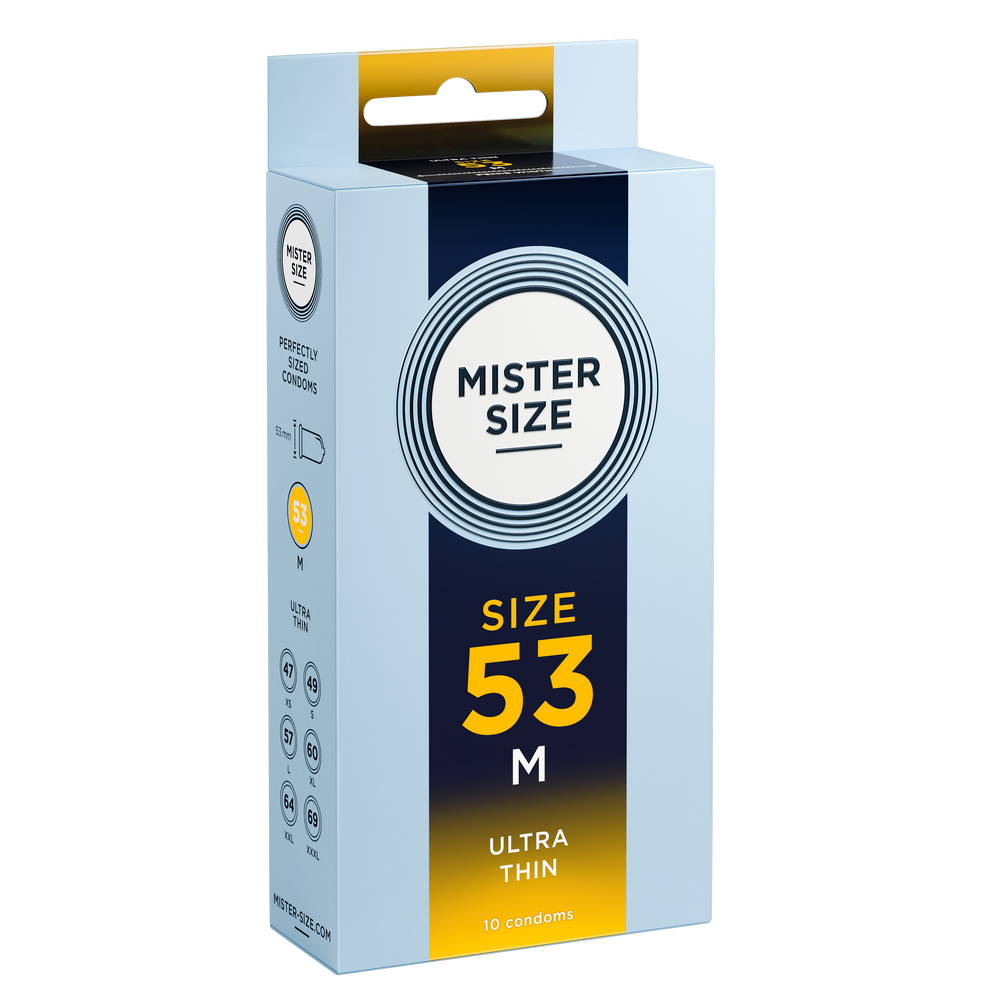 Condoms made of natural rubber latex - extra fine & realistic (Ø 53mm/10pcs.) from Mister Size