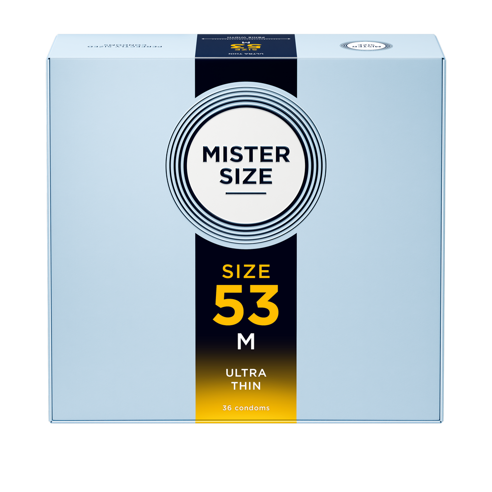 Préservatifs en latex de caoutchouc naturel - extra fin et tactile (Ø 53mm/36pcs.) de Mister Size