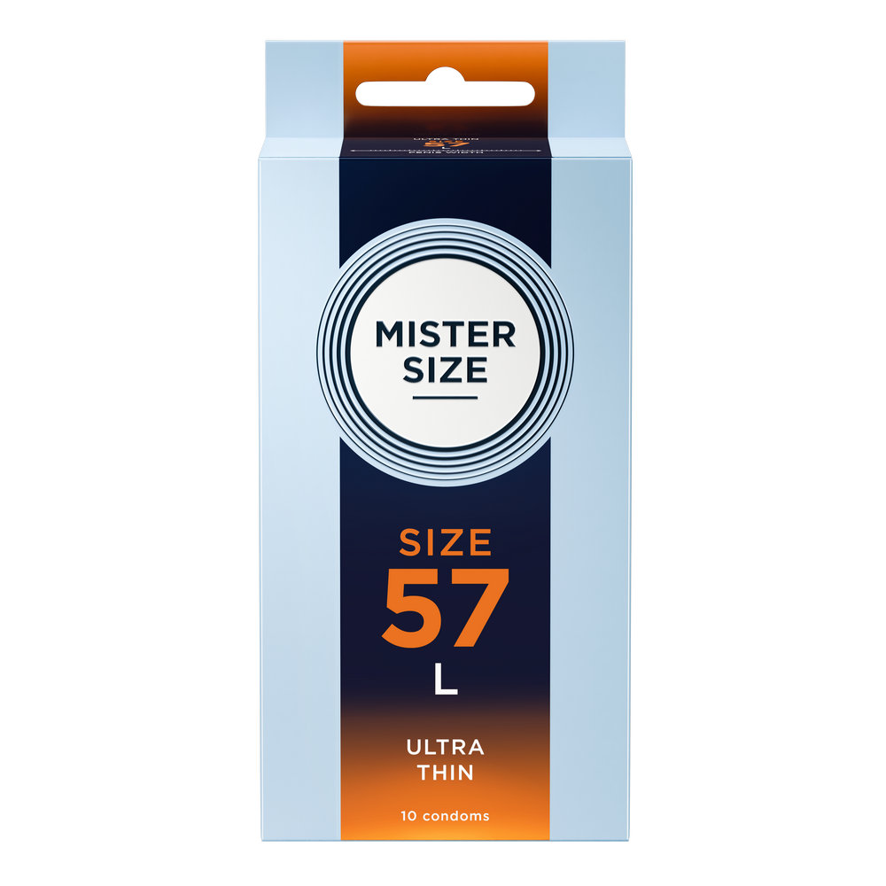 Condoms made of natural rubber latex - extra fine & realistic (Ø 57mm/10pcs.) from Mister Size
