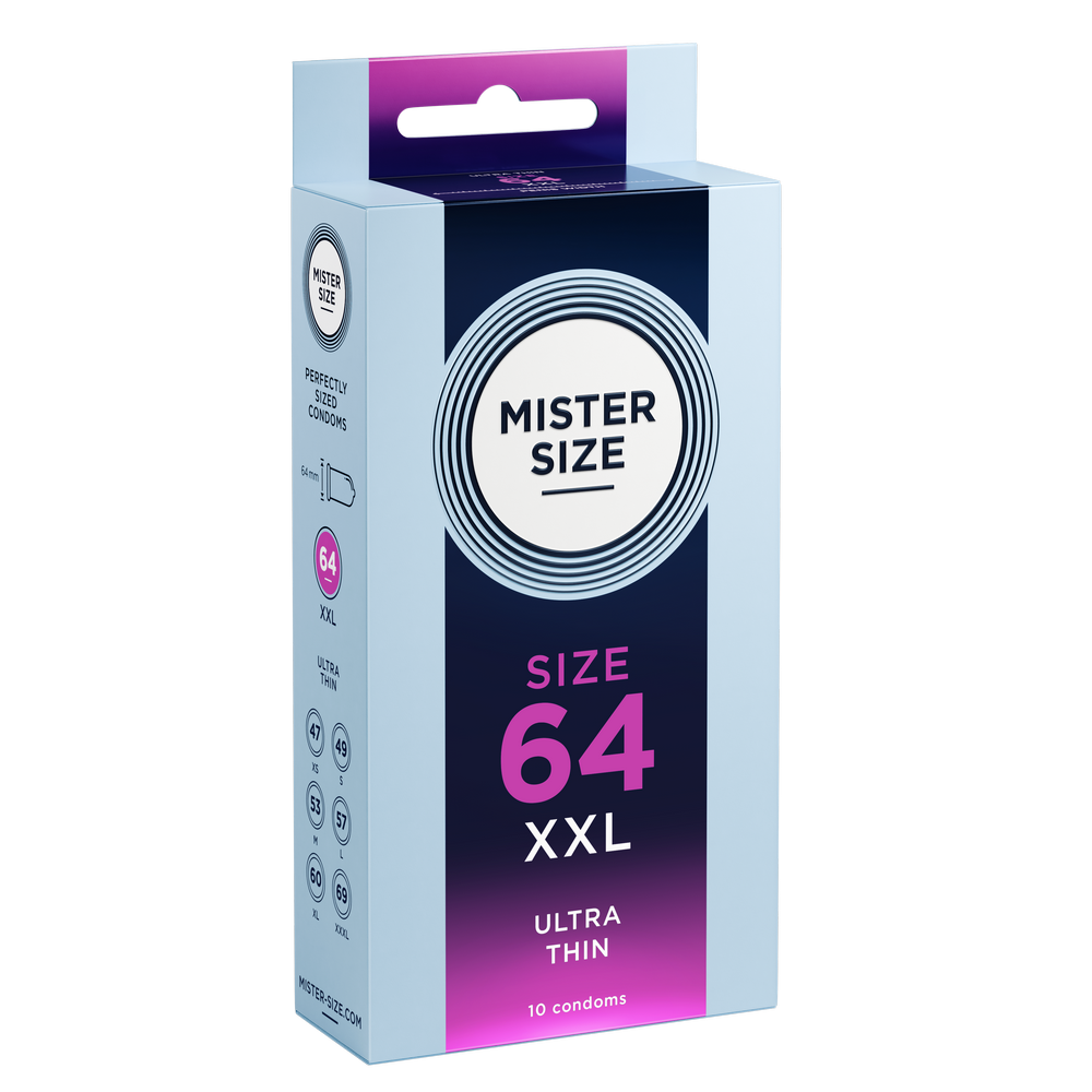 Kondome aus Naturkautschuklatex - extrafein & gefühlsecht (Ø 64mm/10Stk.) von Mister Size