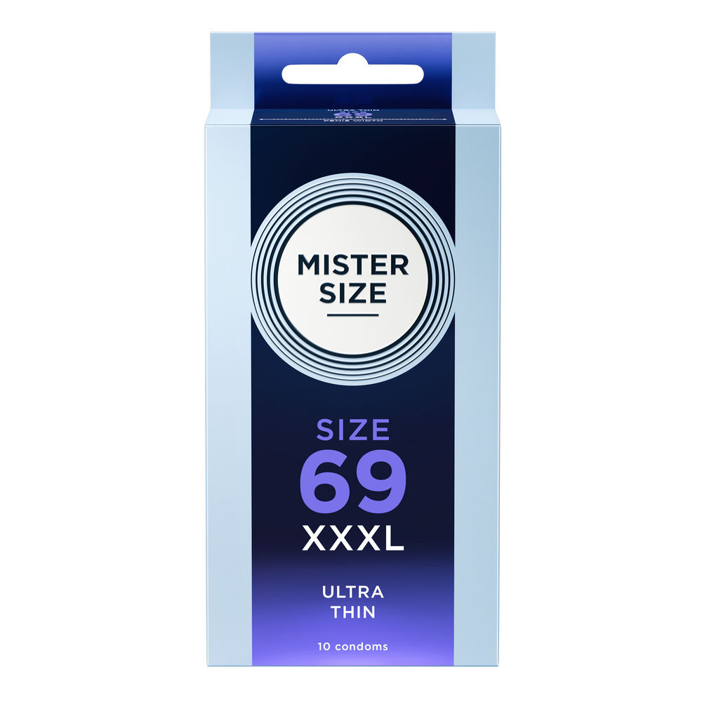 Condoms made of natural rubber latex - extra fine & realistic (Ø 69mm/10pcs.) from Mister Size