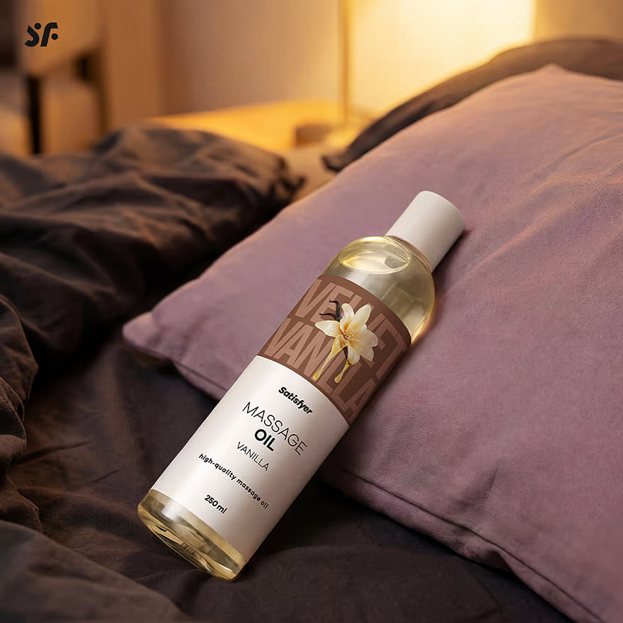 SATISFYER Massageöl - Vanille-Aroma - für alle Hauttypen (250 ml)