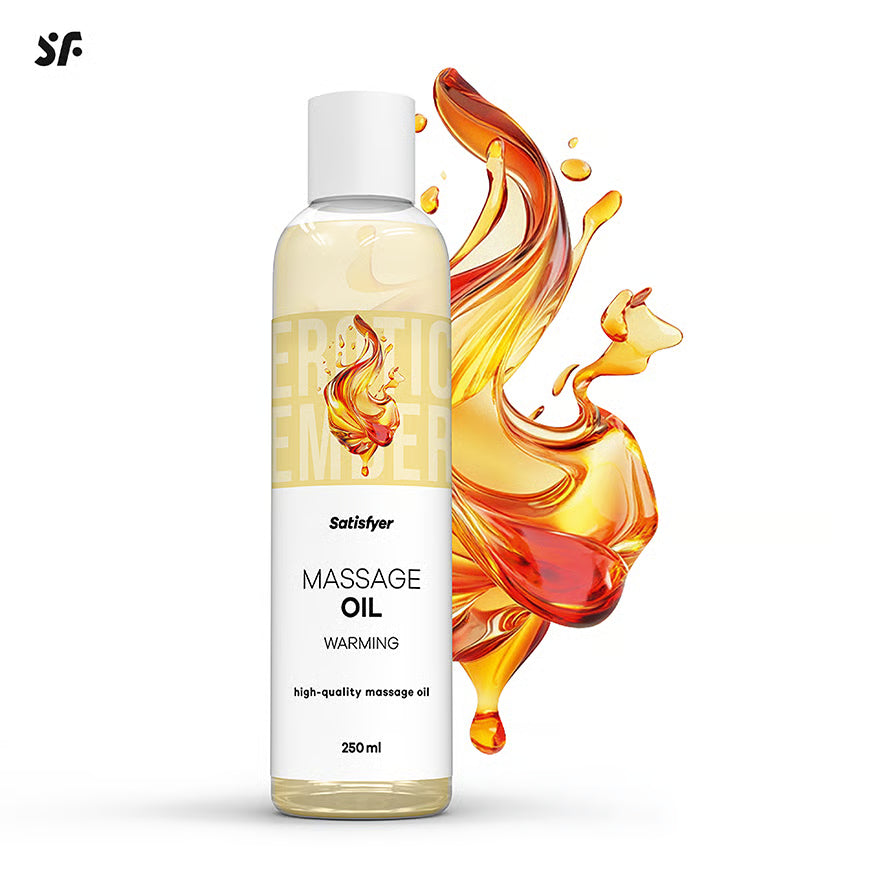 SATISFYER Massageöl - Wärmend & Duftfreies-Aroma - für alle Hauttypen (250 ml)