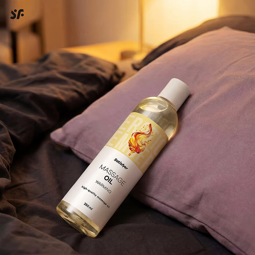 SATISFYER Massageöl - Wärmend & Duftfreies-Aroma - für alle Hauttypen (250 ml)