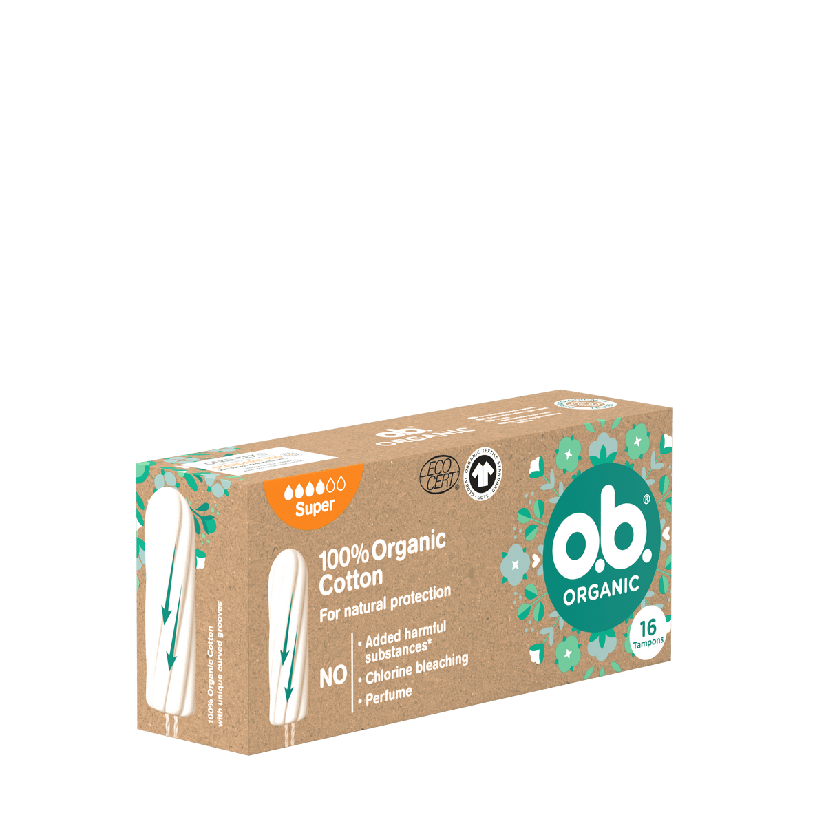 Tampons « Organic Super 16 unités » – En 100 % coton bio de o.b.®